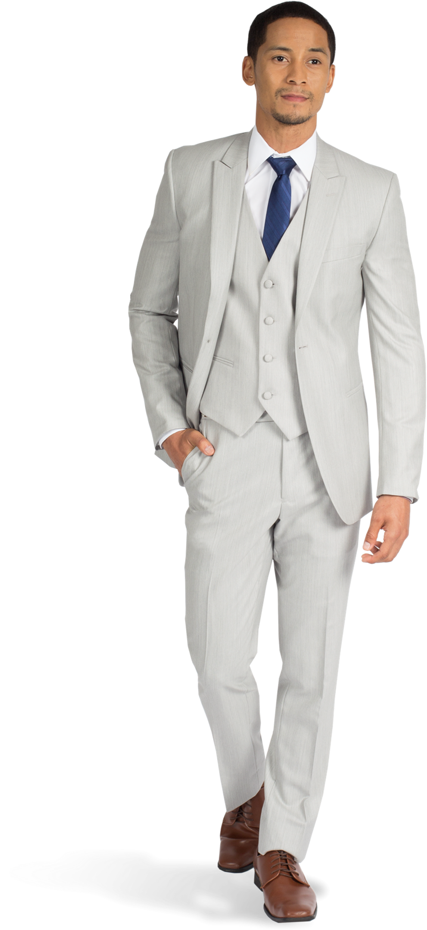 Light Grey Peak Lapel Suit - Light Grey Suit Peak Lapel Clipart (1188x1980), Png Download