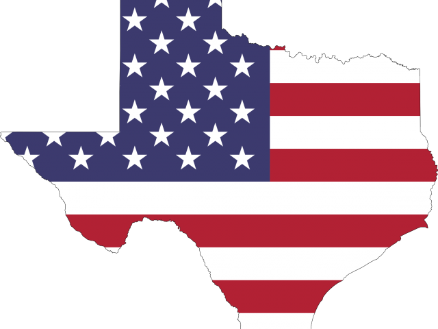 Map Clipart Texas - Texas Thin Red And Blue Line - Png Download (640x480), Png Download