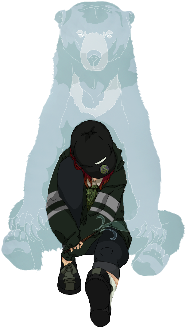 Slytherin Sun Bear Patronus - Cartoon Clipart (624x1100), Png Download