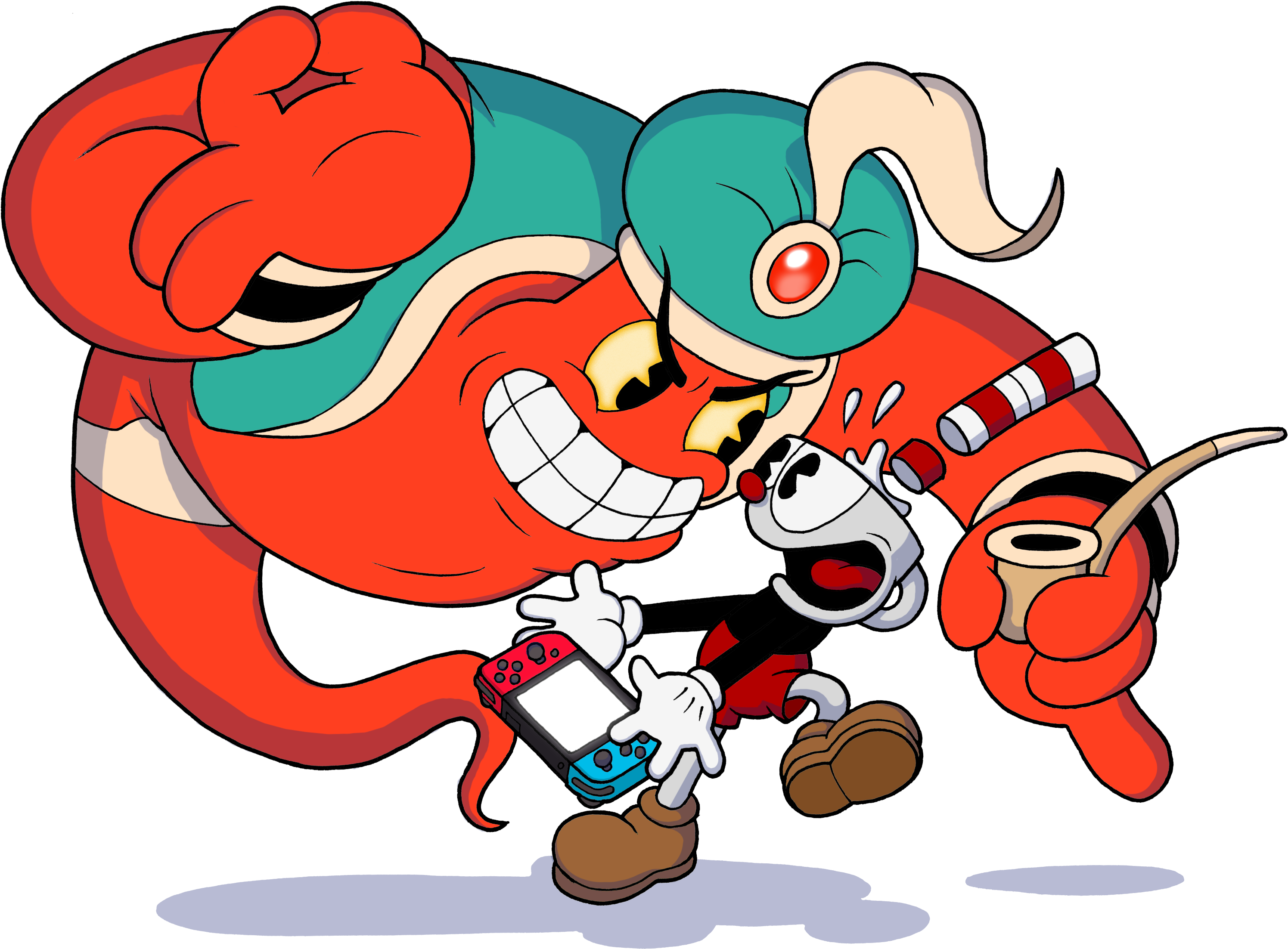 A Cuphead Genie Switch Transparent - Cuphead Nintendo Switch Clipart. 