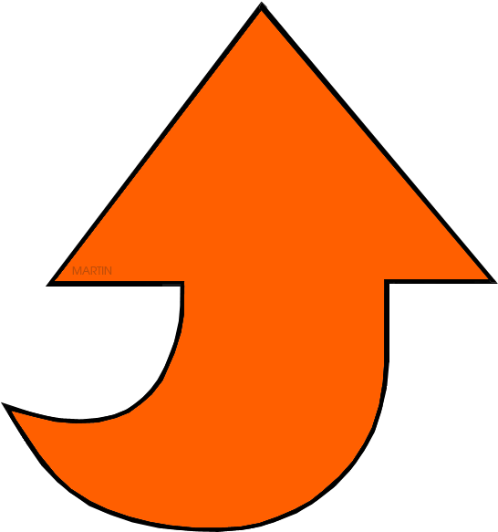 Orange Arrow - Crescent Clipart (576x648), Png Download