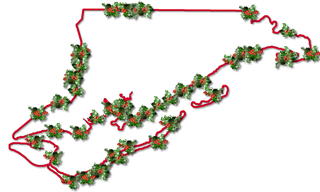 A Map Of Franklin With A Red Outline, Inner Drop Shadow, - Christmas Tree Clipart (1024x614), Png Download