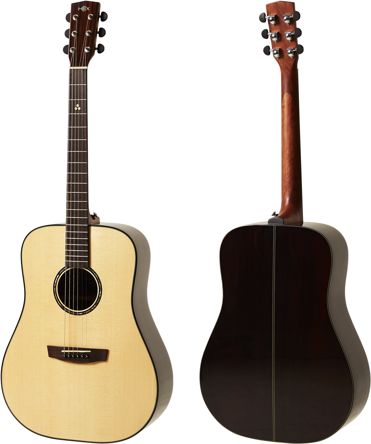 Hex Hornet D450 Solid Top And Back Acoustic Guitars - Classical Guitar Cutaway Clipart (1214x1440), Png Download
