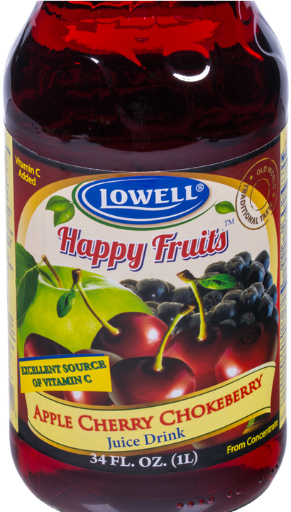 Lowell Happy Fruits Apple Cherry Chokeberry Juice Drink - Lowell Foods Clipart (720x720), Png Download