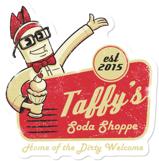 Mclaffytaffy Taffy's Soda Shop Sticker - Cartoon Clipart (650x650), Png Download