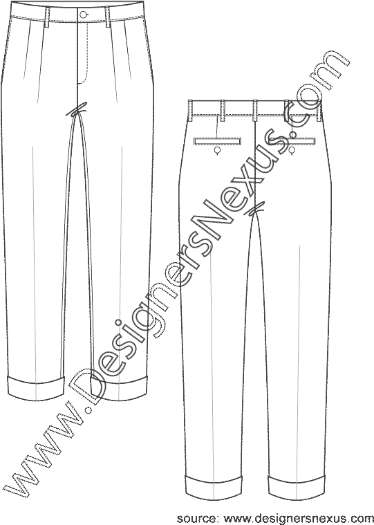 Dress Shirt Clipart Flat Sketch Men's - Shirt Men Technical Drawing - Png Download (612x792), Png Download