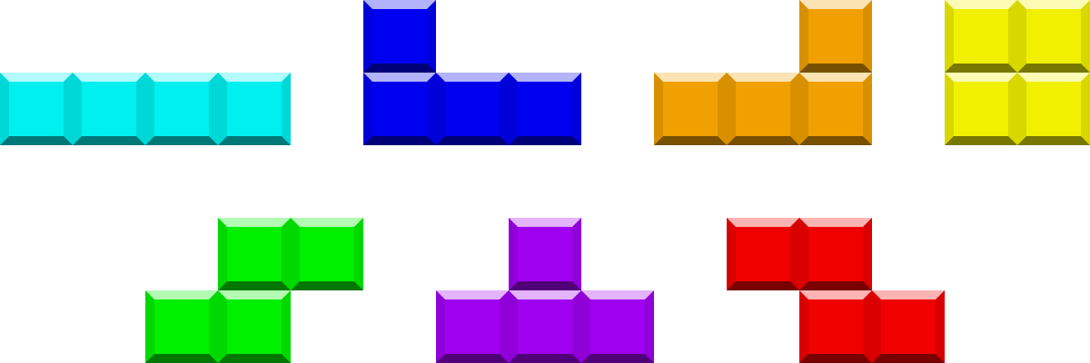 Png - Tetris Blocks Png Clipart (1200x400), Png Download
