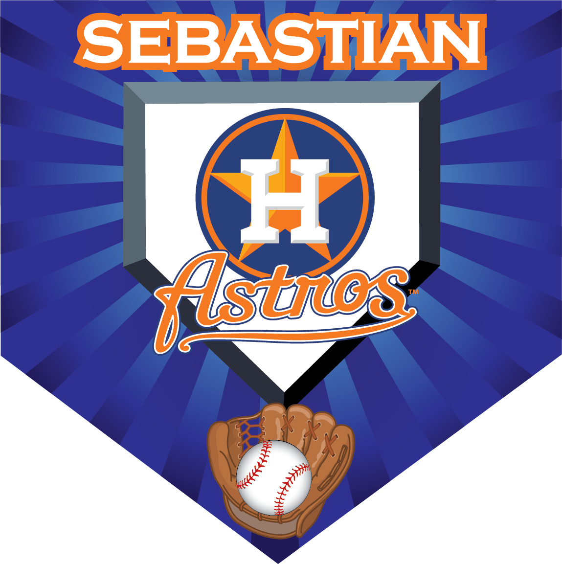 Astros Custom Home Plate Banner - Houston Astros Clipart (1149x1153), Png Download
