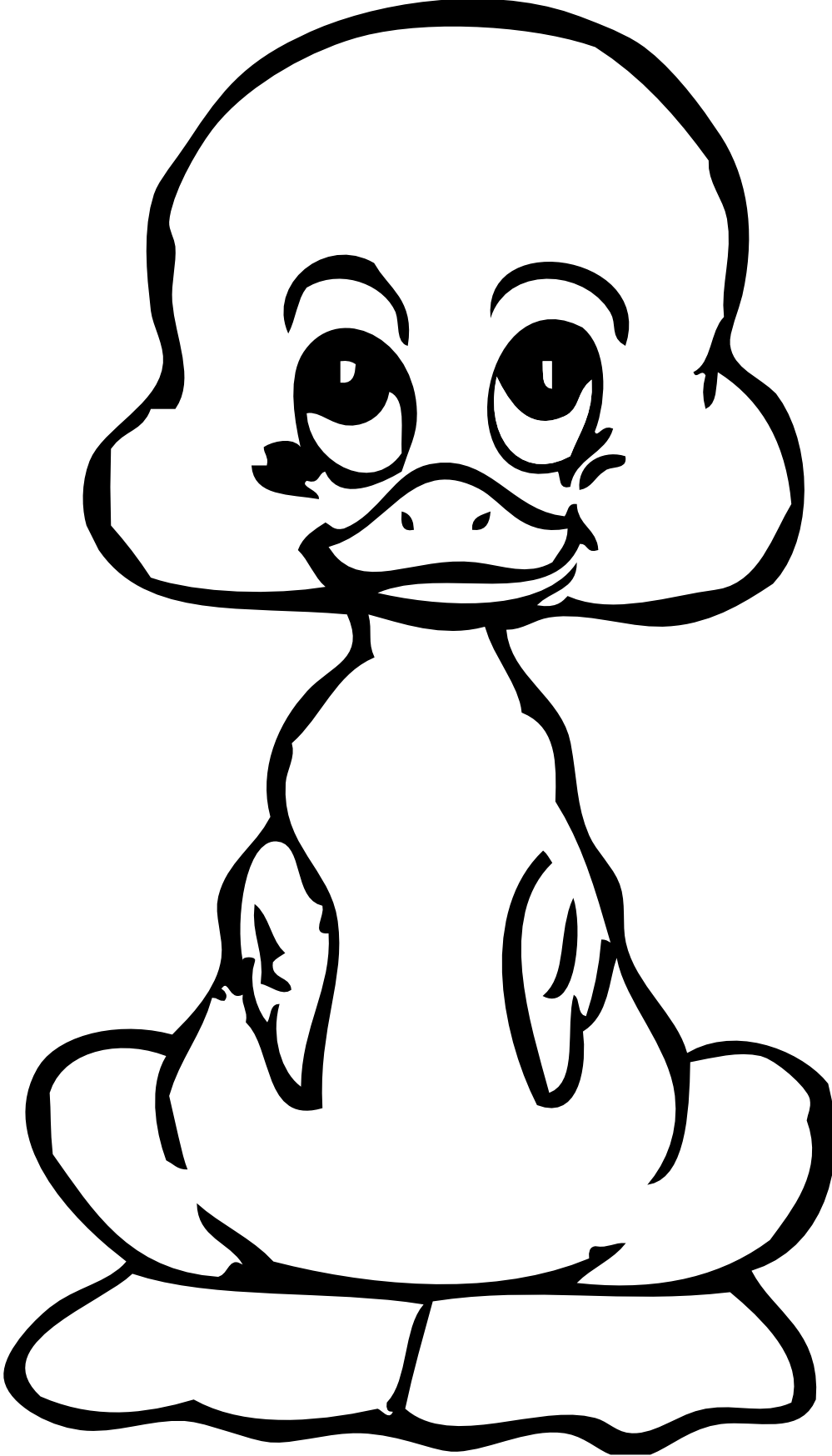 Baby Duck Black White Line Art 999px 134 - Ugly Duckling Clipart Black And White - Png Download (999x1747), Png Download
