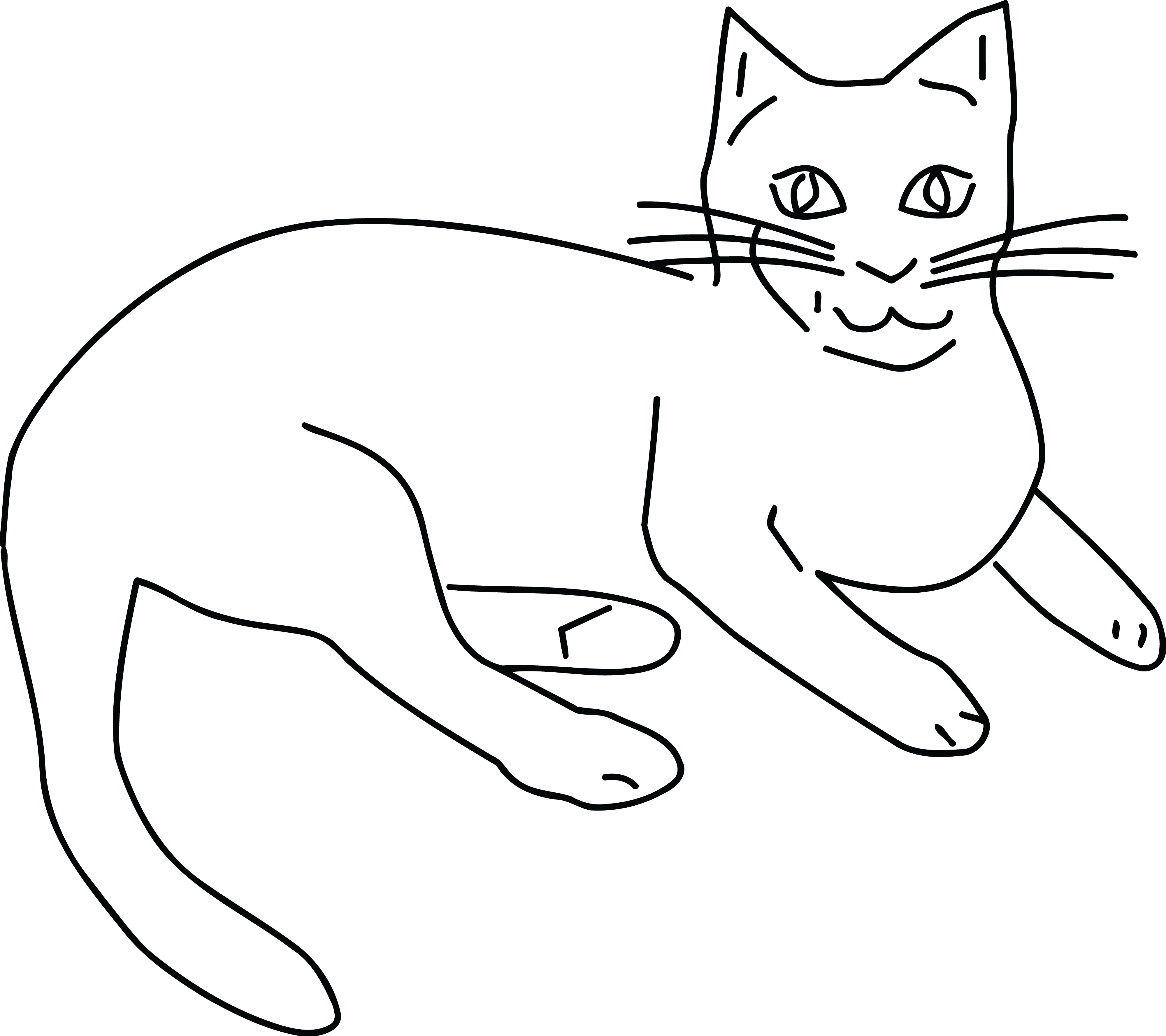 Free Clipart Of A Black And White Cat - Cat Clipart Black And White Jpeg - Png Download (4000x3552), Png Download