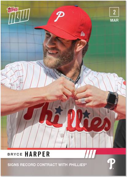 2019 Topps Now - Bryce Harper Phillies Baseball Card Clipart (640x640), Png Download
