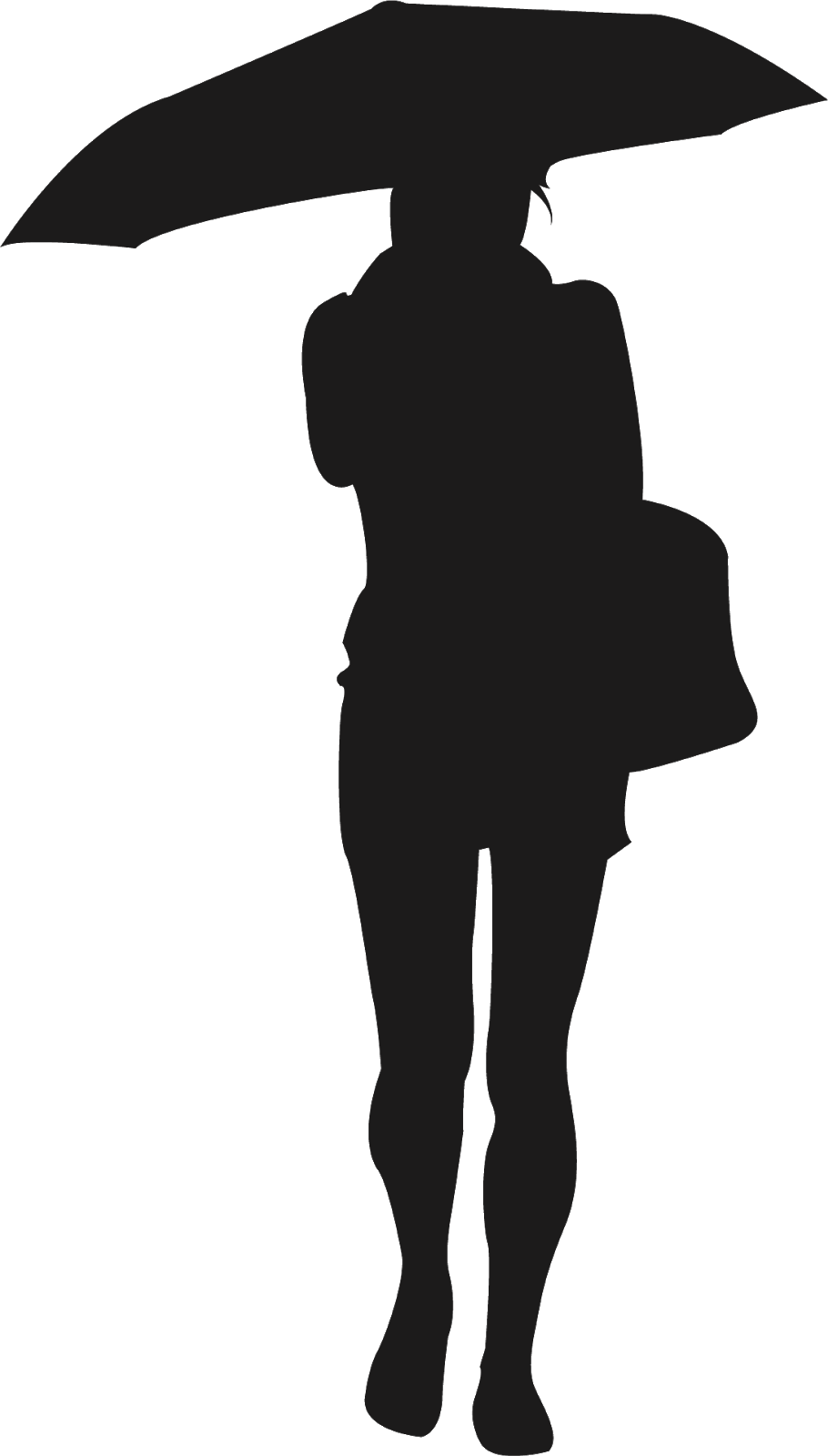 Girl In Rain Image - Silhouette Woman Icon Png Clipart (910x1600), Png Download