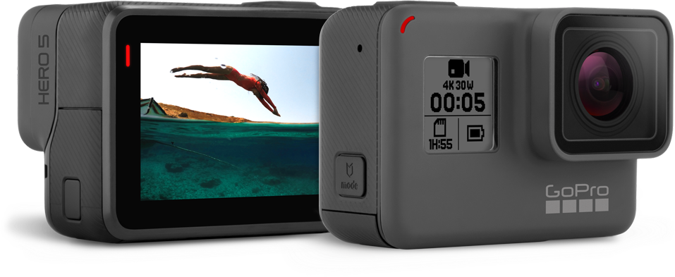 Gopro Hero 5 Black Png - Gopro Hero5 Black 4k Ultra Hd Camera Clipart (957x393), Png Download