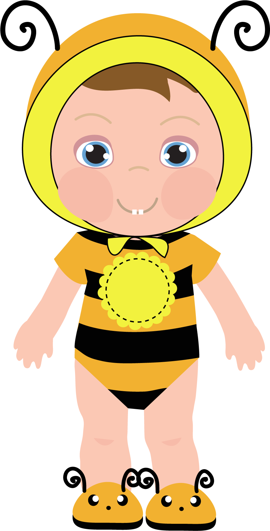 Bee Clipart Baby Girl - Clip Art - Png Download (932x1804), Png Download