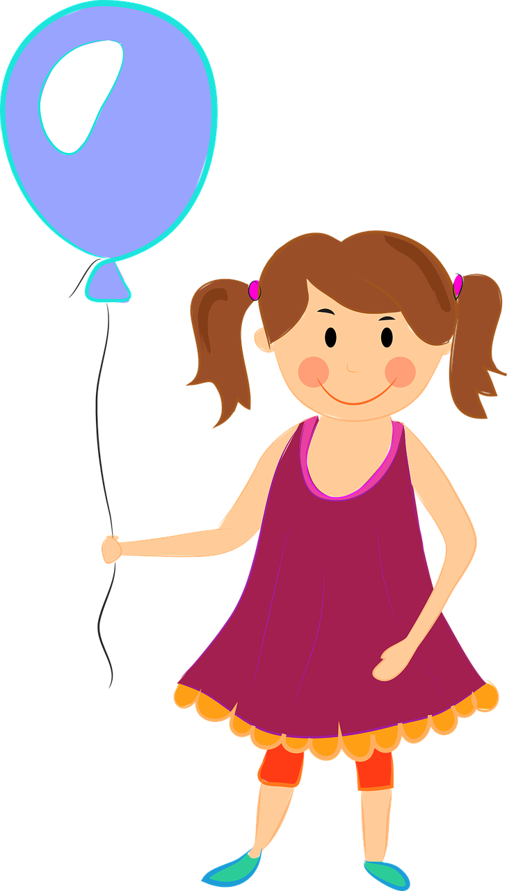 Baby Girl Girl Balloon Png Image - Niña Svg Clipart (729x1280), Png Download