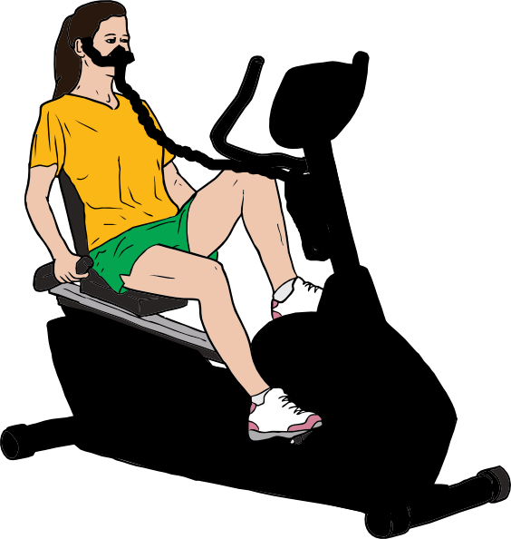 Girl - Recumbent Bike Clip Art - Png Download (564x594), Png Download