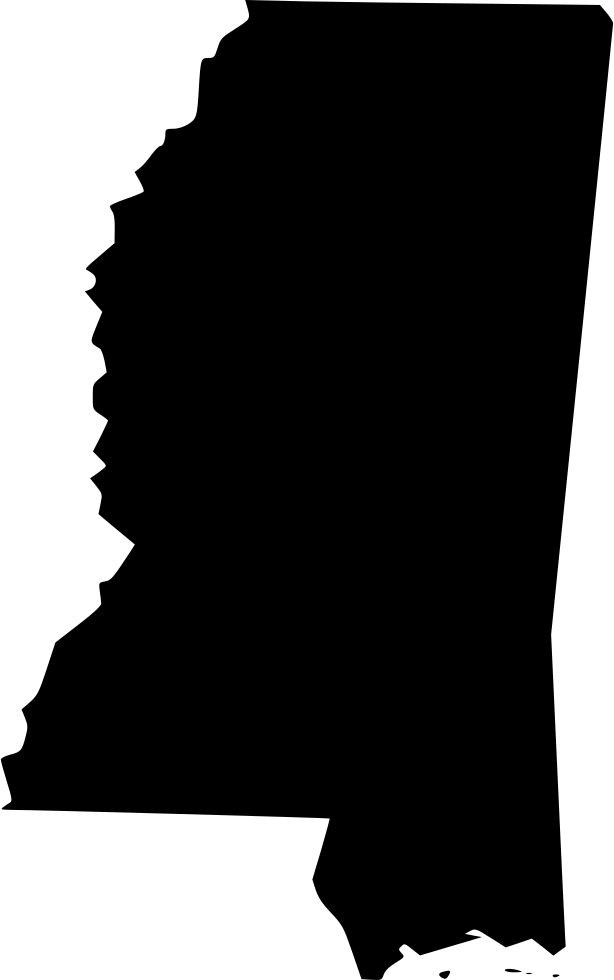 Mississippi Png Transparent Background - Mississippi State Outline Vector Clipart (614x980), Png Download