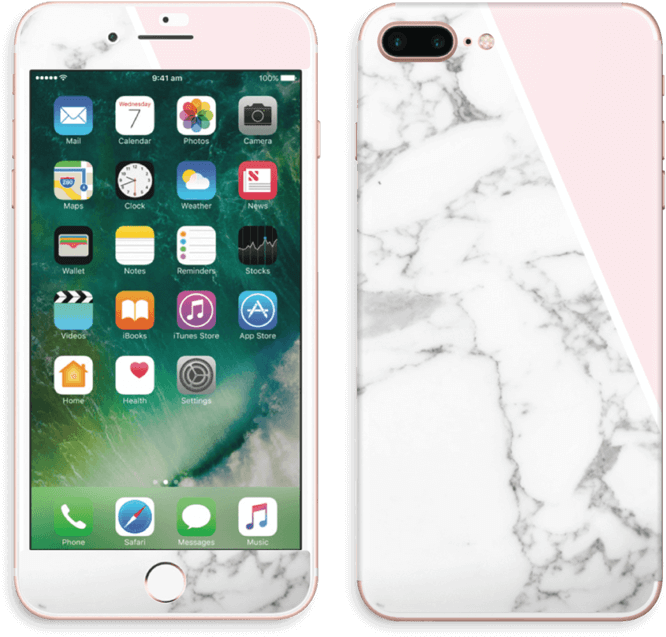 Marble And Pink Skin Iphone 7 Plus - Iphone 7 Plus Pink Clipart (800x767), Png Download