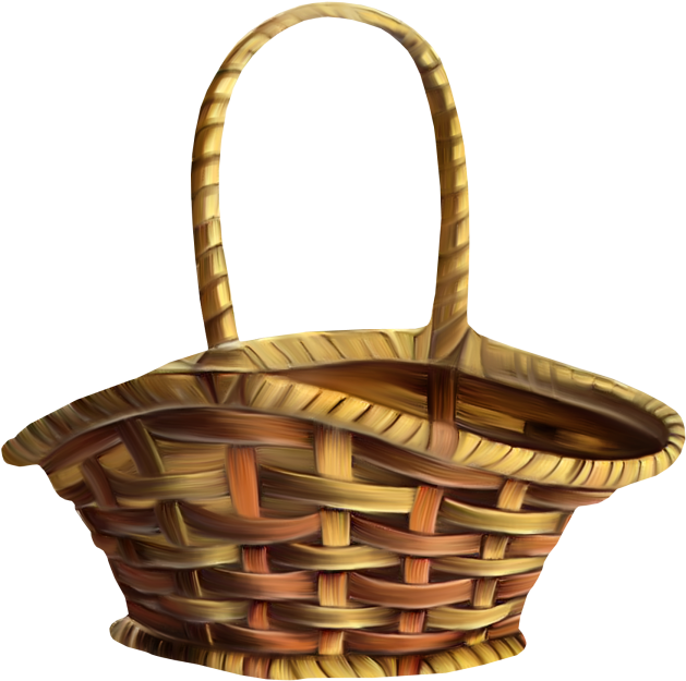 Wicker Basket - Victorian Basket Clipart (866x650), Png Download