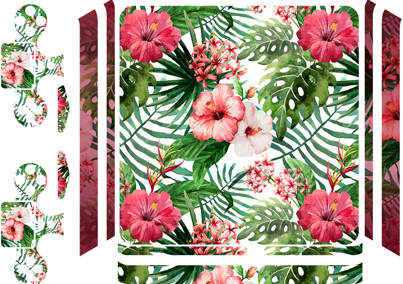 Tropical Jungle Ps4 Skin - Medidas Ps4 Pro Skin Clipart (800x565), Png Download