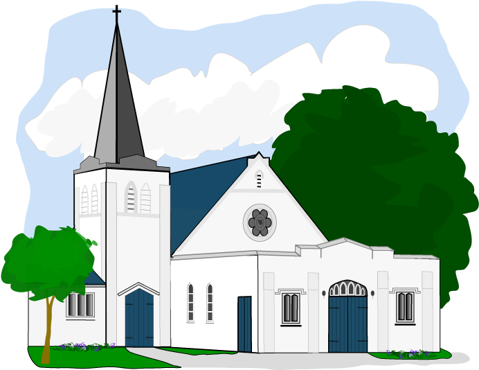 Jpg Black And White Church Steeple Clipart - Transparent Background Church Clipart - Png Download (718x554), Png Download