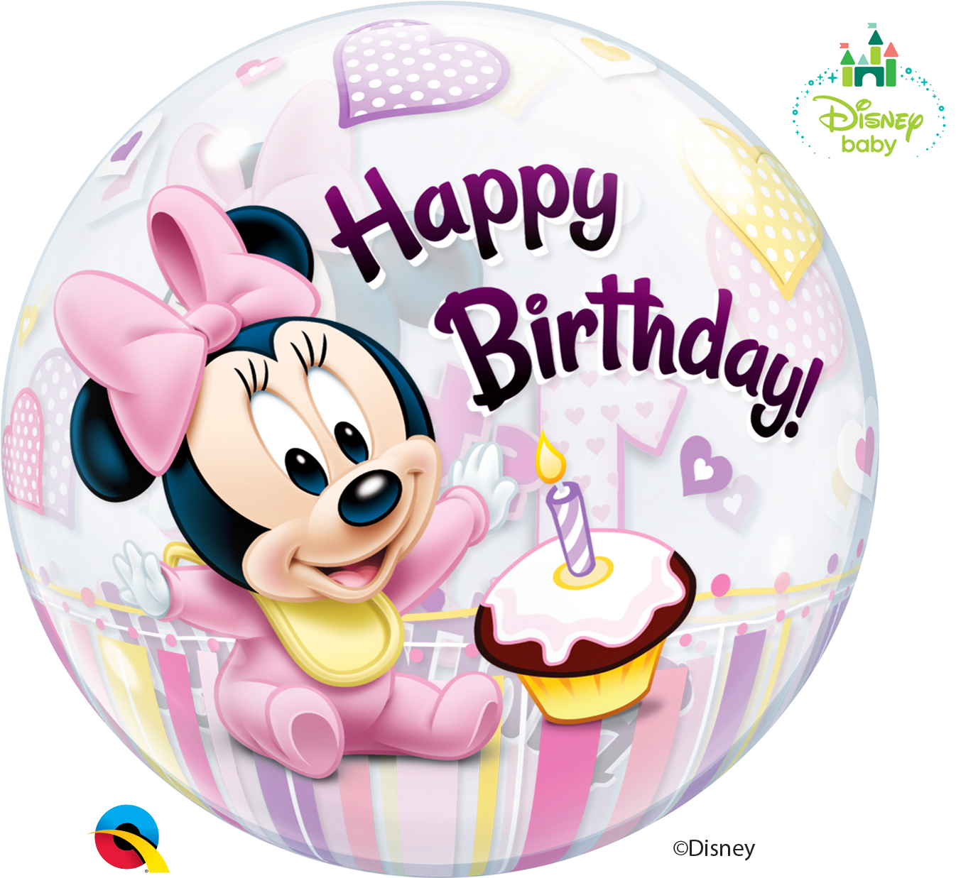 Baby Minnie Mouse Balloon Clipart (2000x1236), Png Download