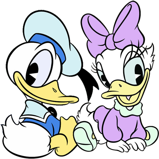Walt Disney Babies Clipart Page 3 Galore - Donald Daisy Bebes - Png Download (576x567), Png Download