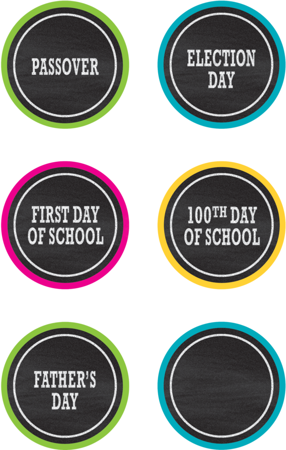 Tcr3720 Chalkboard Brights Holidays & Special Events - Circle Clipart (900x900), Png Download