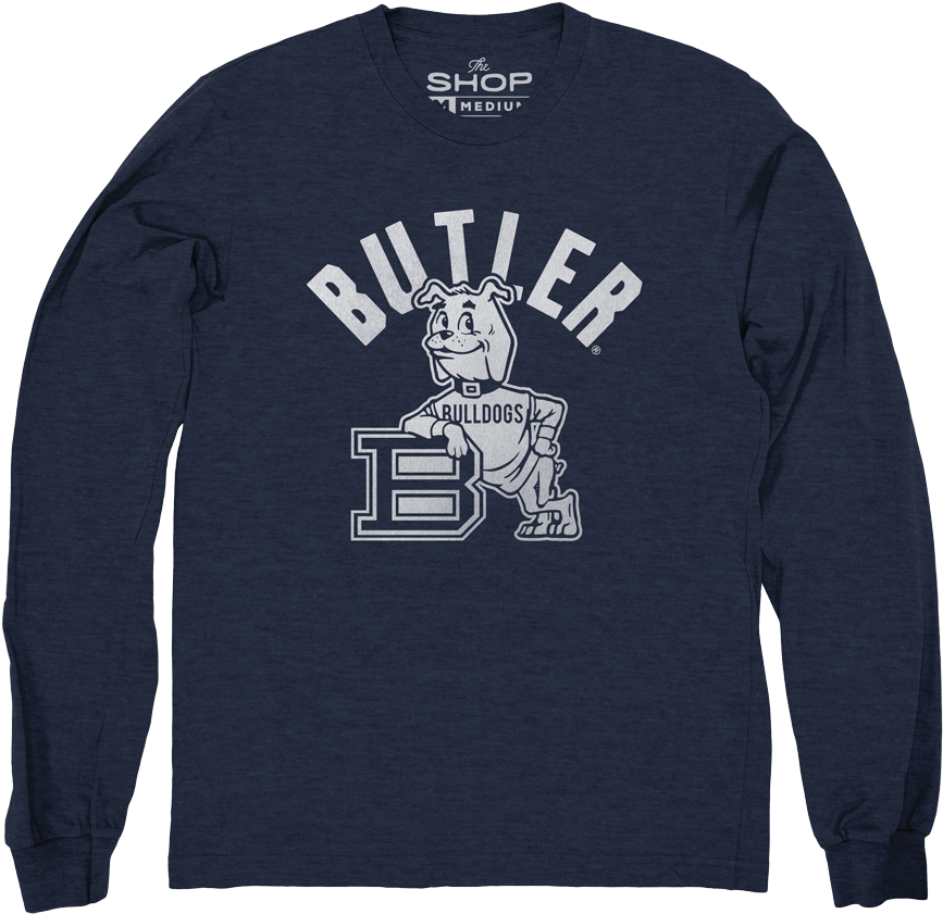 Butler 1970's Long Sleeve - Long-sleeved T-shirt Clipart (867x841), Png Download