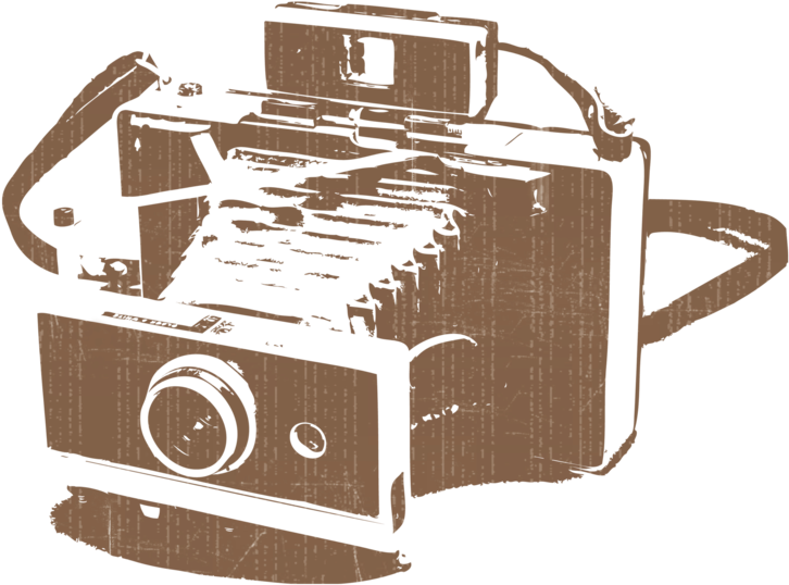 Vintage Camera - Polaroid Camera Stencil Clipart (800x637), Png Download