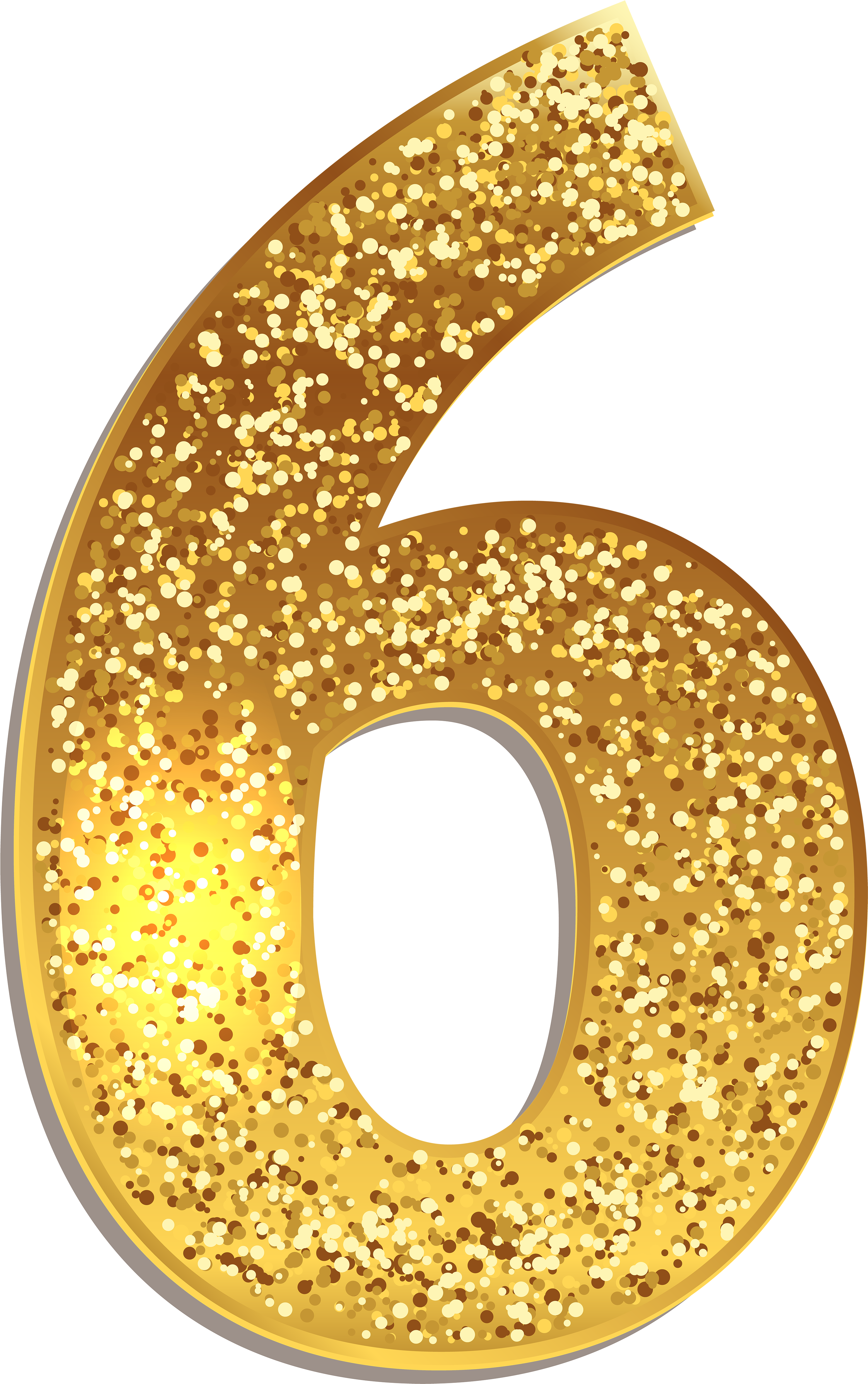 50 Number Gold Glitter Png , Png Download - Gold Glitter Number 6 Clipart (3112x4961), Png Download