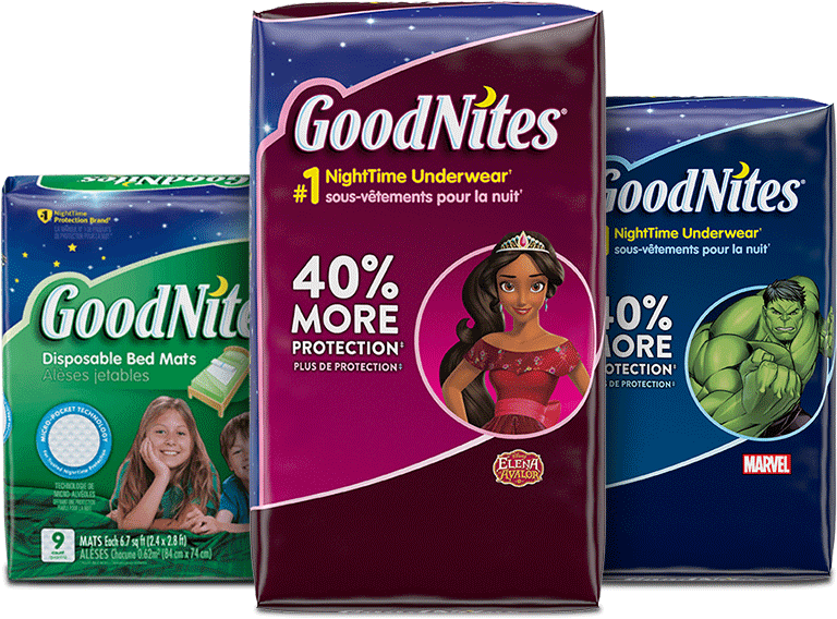 Goodnites® Bed Mats Boys Hulk Girls Elena Nighttime - General Supply Clipart (1200x800), Png Download