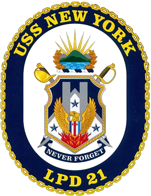 Uss New York Coa - Uss New York (lpd-21) Clipart (596x772), Png Download