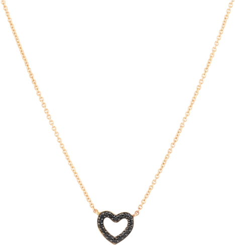 Pavé Heart Necklace Black Diamonds - Pendant Clipart (650x650), Png Download
