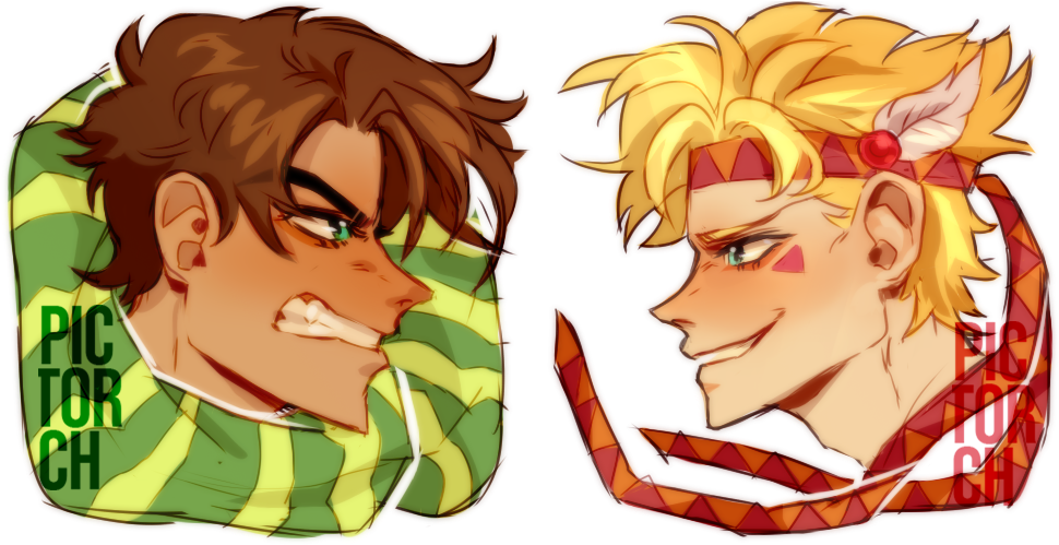 [fanart] Matching Icons For A Friend And - Jojo's Bizarre Adventure Matching Icons Clipart (970x499), Png Download