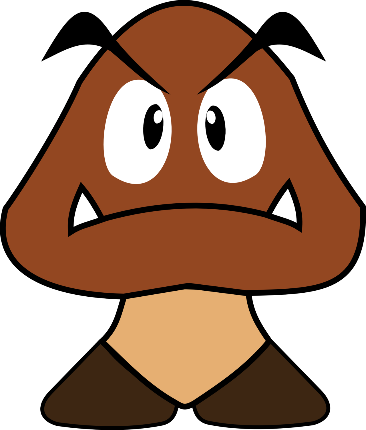 Mario Clipart Goomba - Mario Goomba 2d Png Transparent Png (1280x1506), Png Download