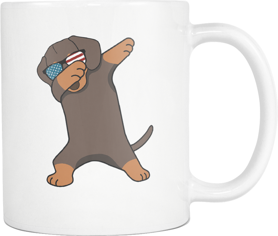 Dabbing Dachshund Dog America Flag , Png Download - Otter Clipart (924x785), Png Download