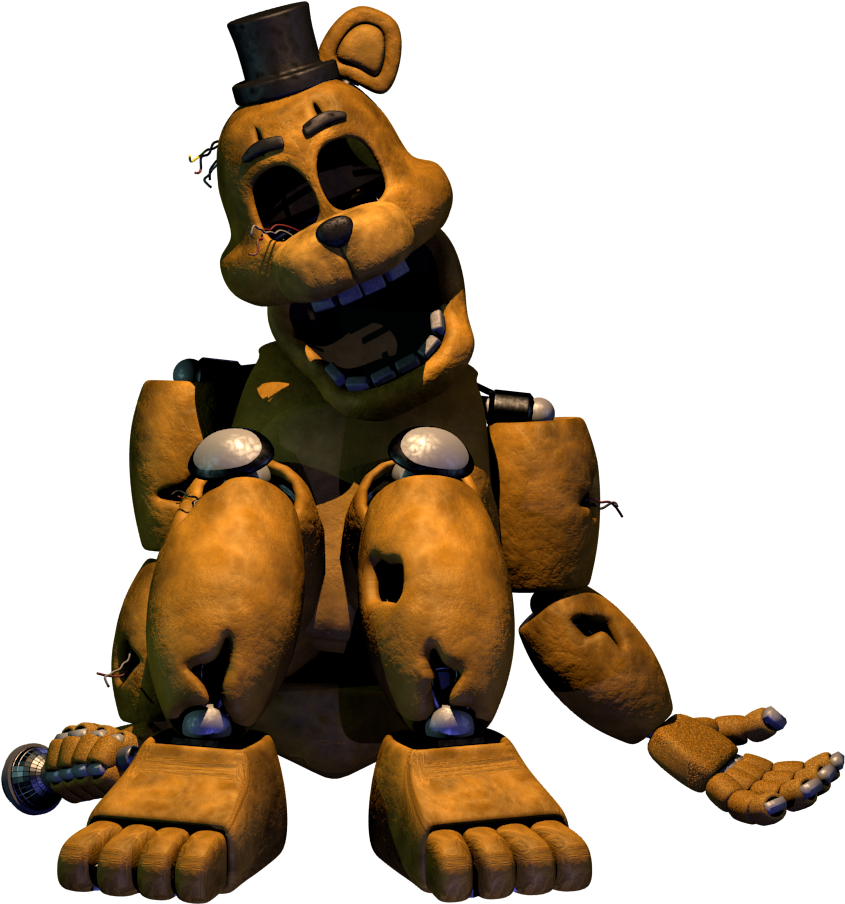 Modelgolden Freddy, But Hes Actually A Spring Suit - Golden Freddy Model Clipart (1094x1010), Png Download