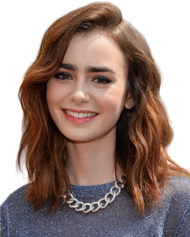 Lily Collins 2 By Flowerbloom172 - Shoulder Length Haircut For Frizzy Hair Clipart (777x1027), Png Download