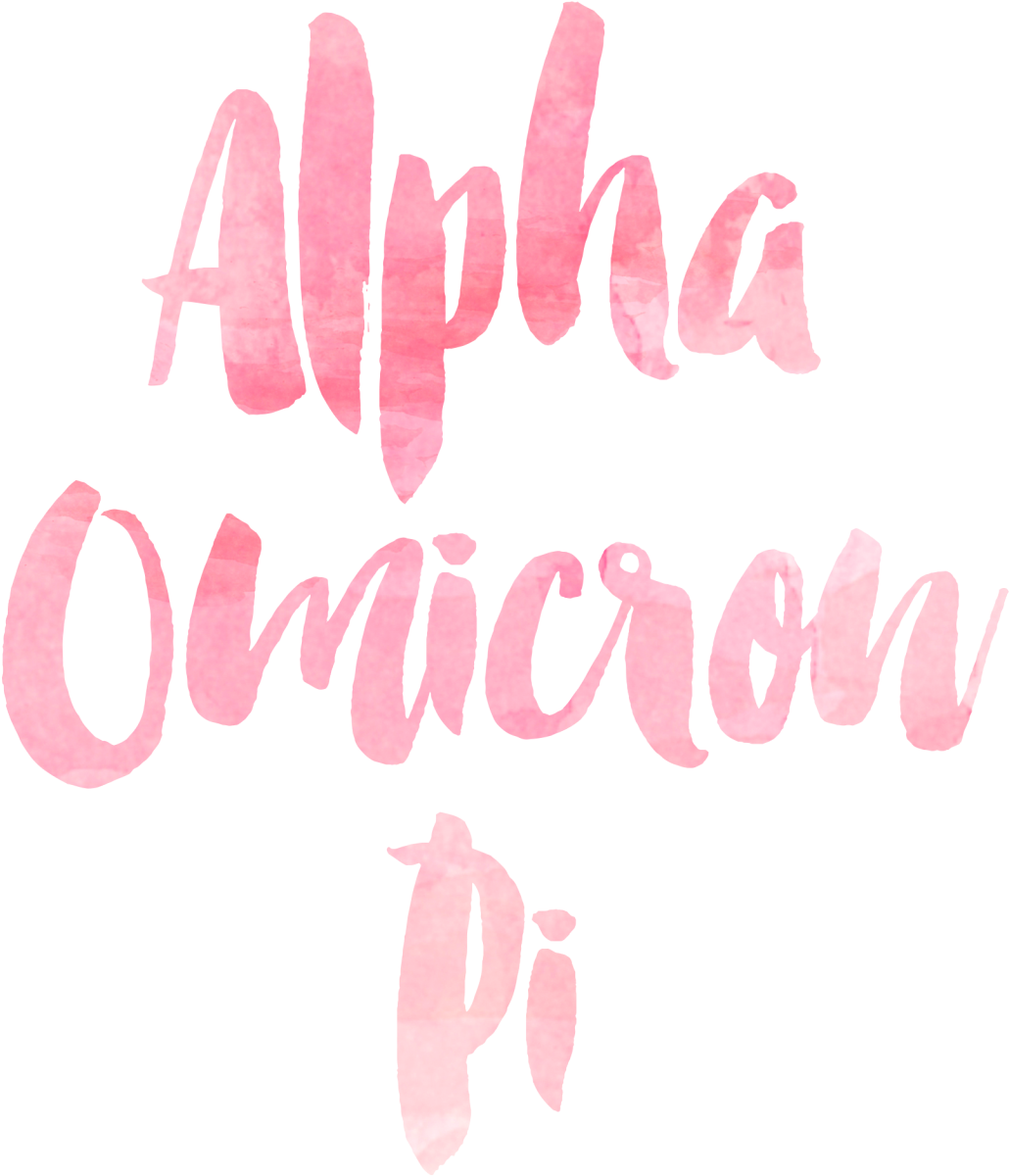 Aoii Alpha Omicron Pi Sorority Pink Watercolor Cursive - Aoii Transparent Clipart (1280x1280), Png Download