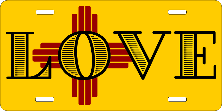 Love Zia License Plate - Icons Of New Mexico Clipart (902x452), Png Download