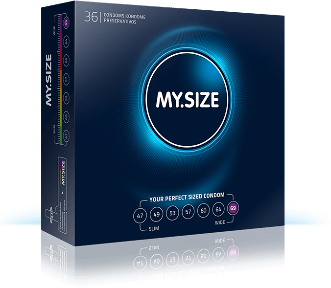 Size Condoms In 7 Sizes - Kondom 47mm Clipart (676x589), Png Download