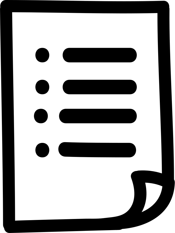 List Paper Hand Drawn Symbol Comments - Liste Symbol Clipart (737x980), Png Download