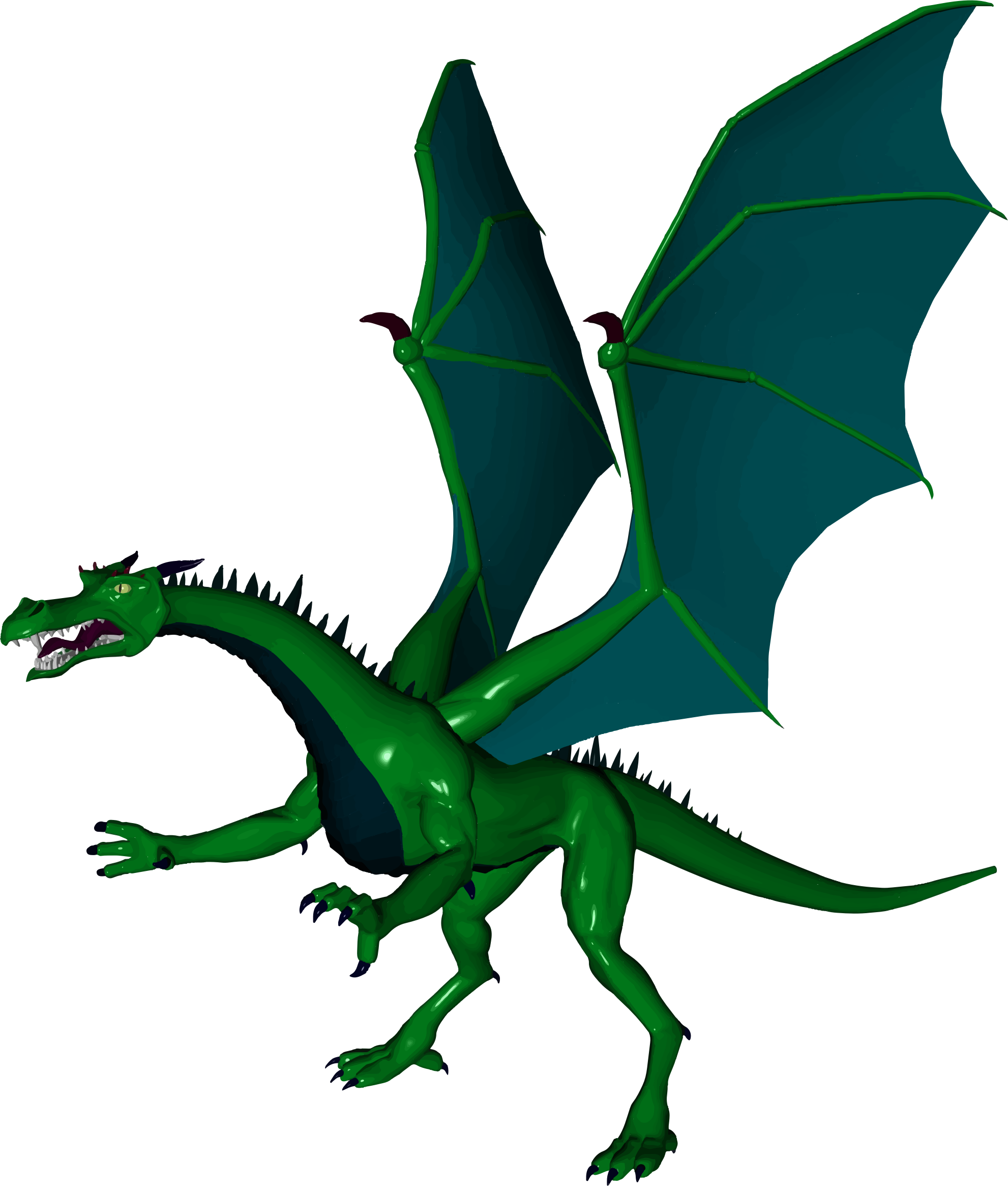 This Free Icons Png Design Of Green Dragon - Ảnh Khủng Long Bay Clipart (1982x2330), Png Download