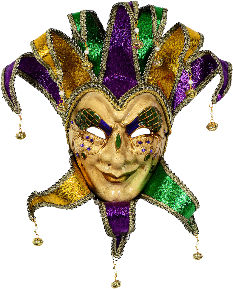 Mardi Gras Jester Mask Clipart - Large Size Png Image - PikPng