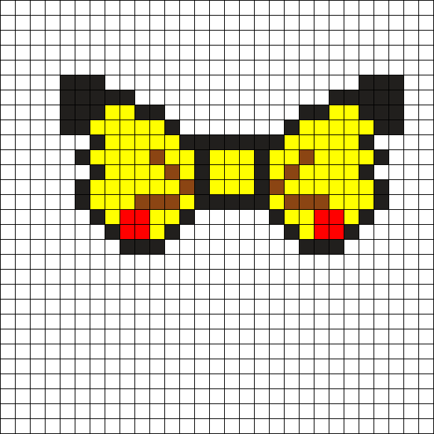 Pikachu Bow Perler Bead Pattern - Undertale Flowey Sprite Clipart (610x610), Png Download