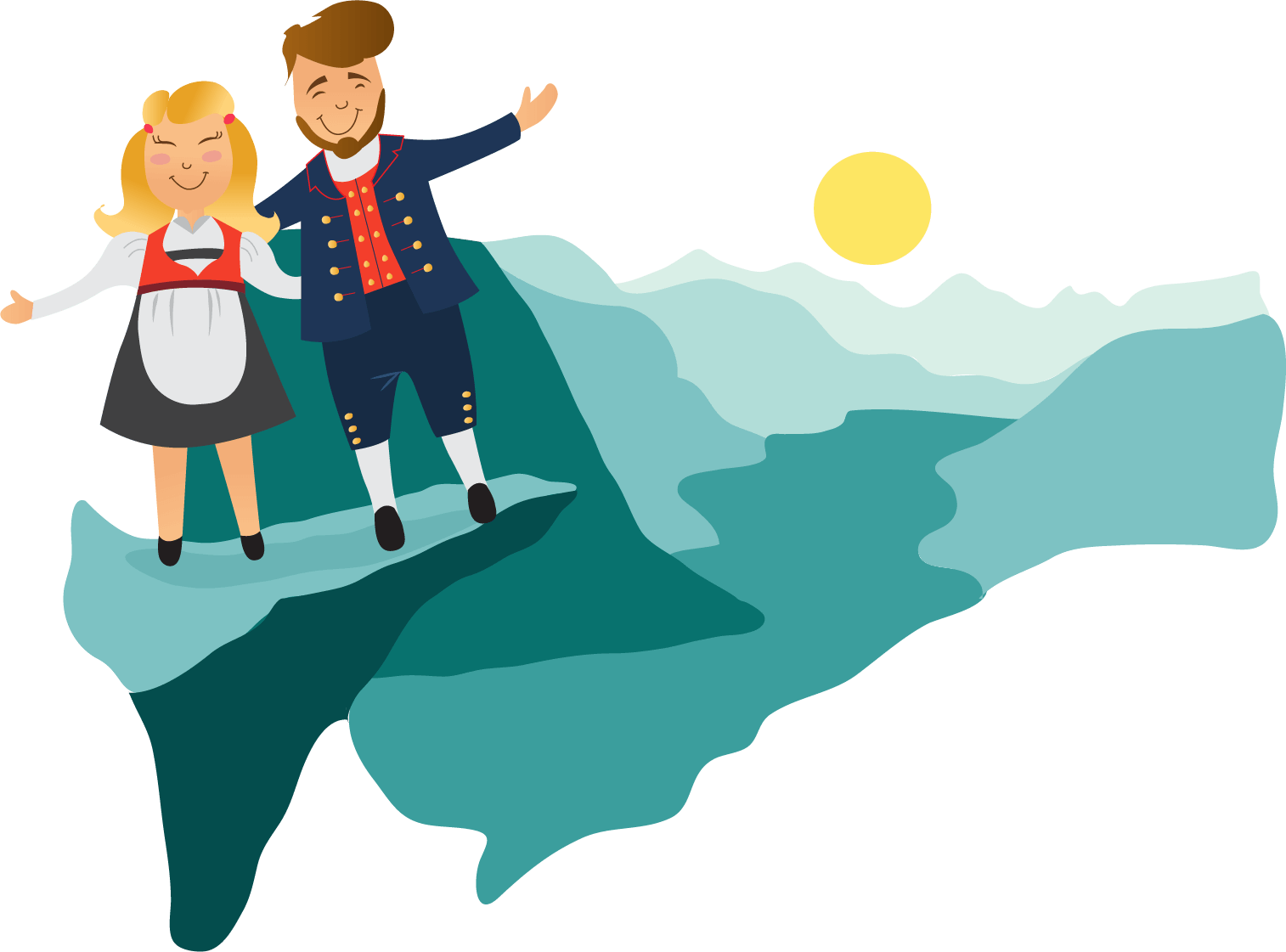 Happy Norwegians - Illustration Clipart (1514x1121), Png Download