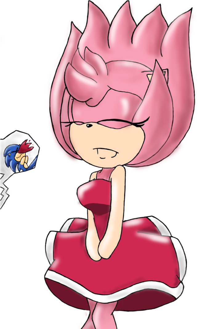 Amy Rose - Amy Rose Windy Skirt Clipart (748x1067), Png Download