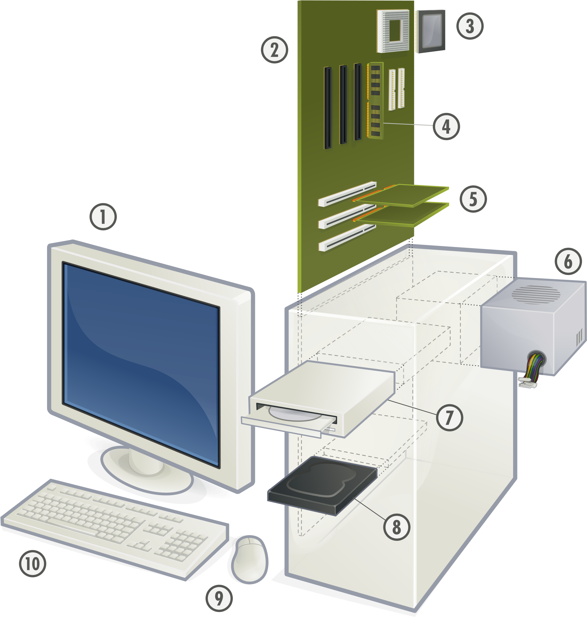 Svg Black And White Stock File Exploded Wikimedia Commons - Personal Computer Clipart (2000x2150), Png Download