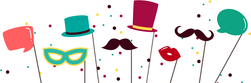 1 Hour Rental - Transparent Photo Booth Props Png Clipart (1013x336), Png Download